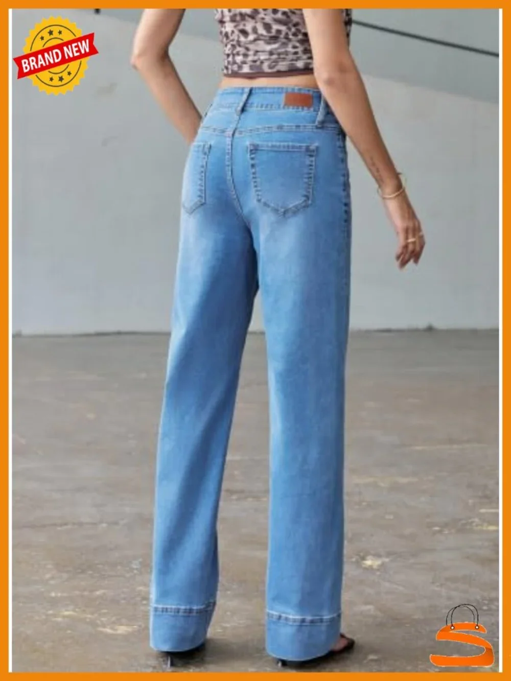 High Waisted Wide Leg Stretchy Baggy Denim Jeans